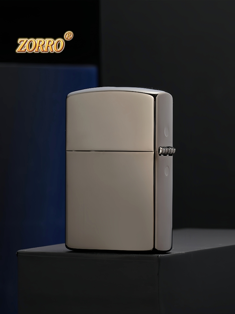 ZR8705A Бензиновая зажигалка Чёрный хром Бирюза и Перо — изображение 4