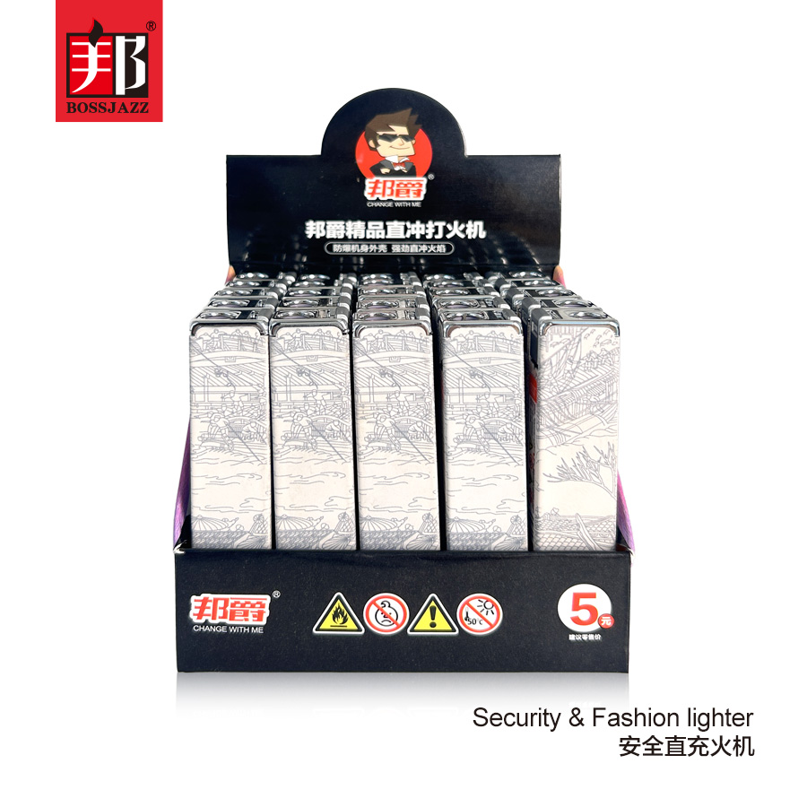 BJ036-6 Зажигалка ветрозащитная с прямым пламенем 【Оптовая продажа коробками】 — изображение 3