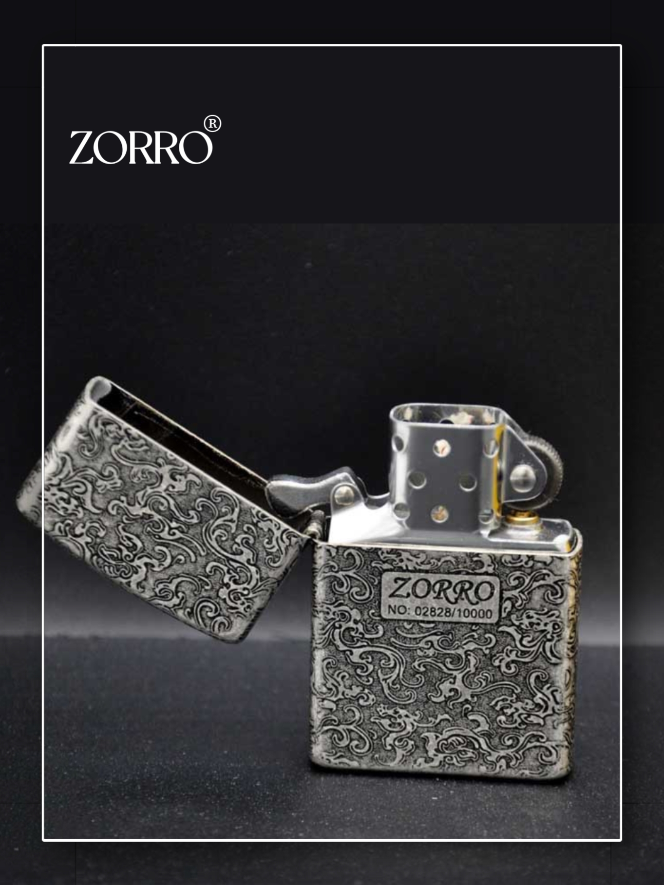 ZR91146 Zorro Бензиновая зажигалка пятигранная с узором «Облака удачи» — изображение 5