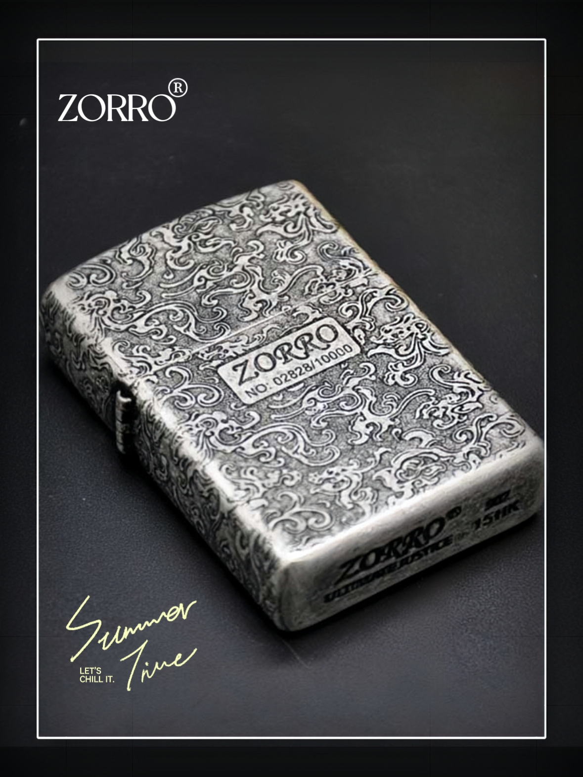 ZR91146 Zorro Бензиновая зажигалка пятигранная с узором «Облака удачи» — изображение 4