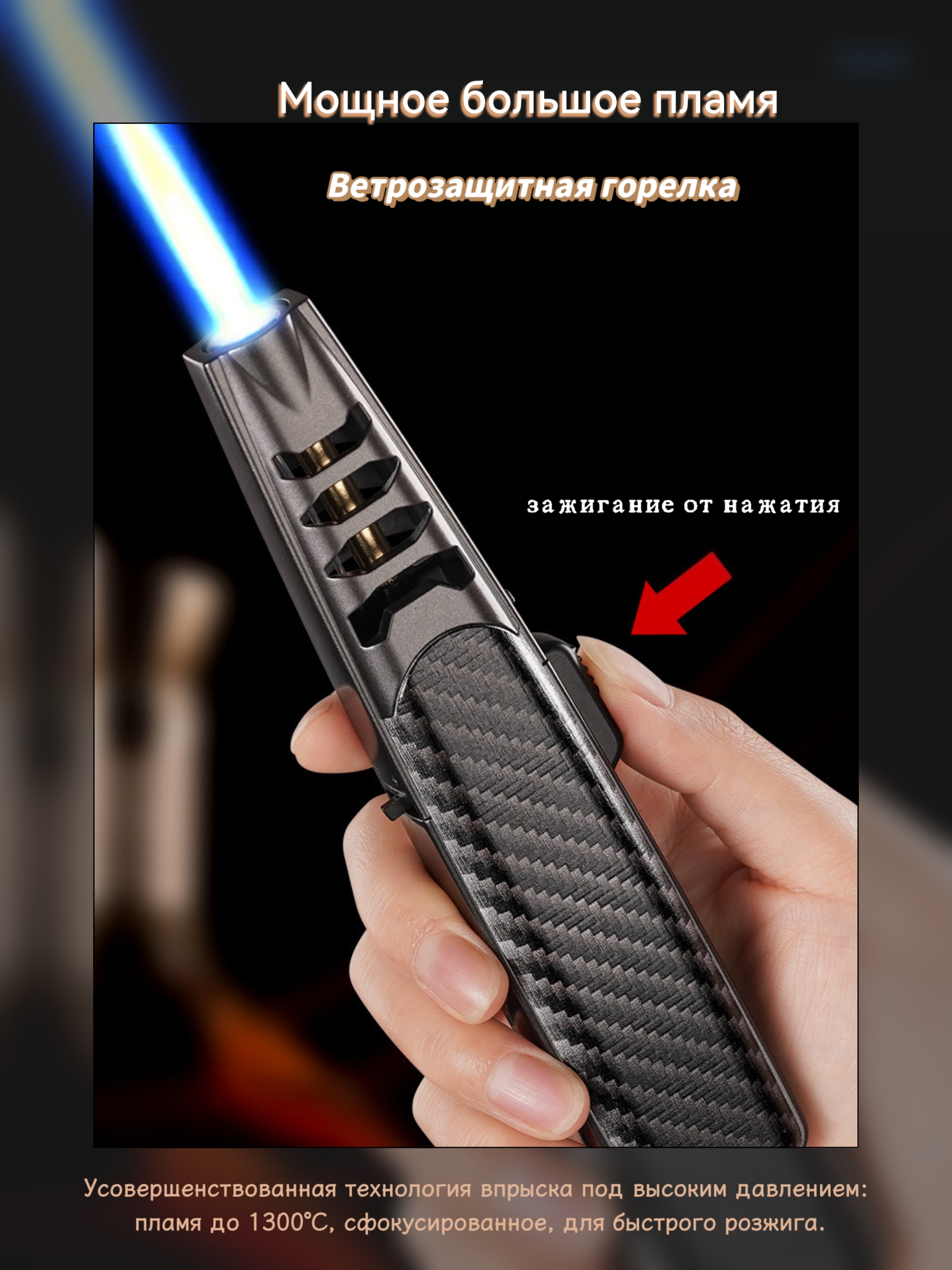 ZC291 Турбо-зажигалка с металлическим корпусом — изображение 3